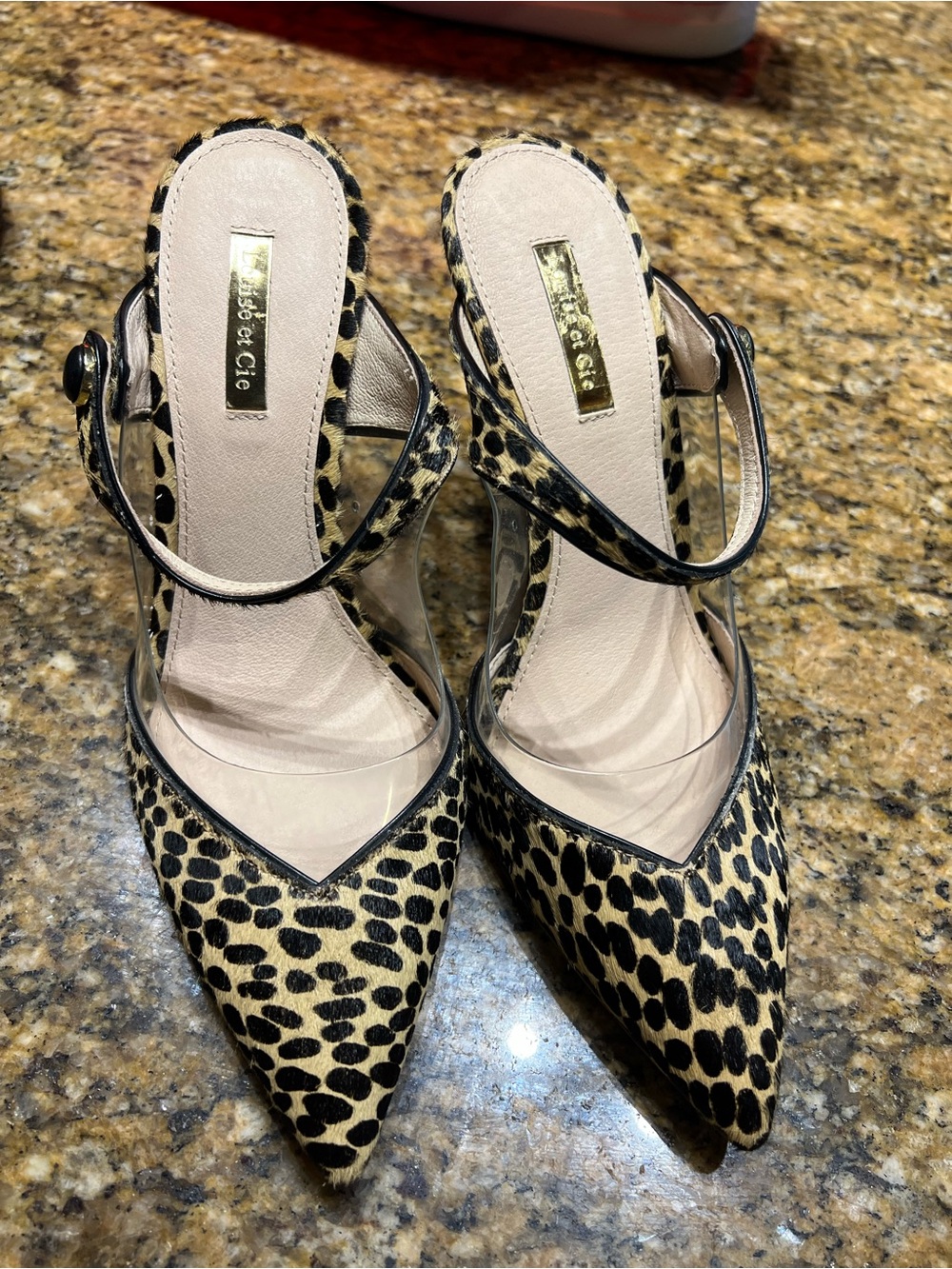 Louise et cie Leopard Print Pointed-Toe Slingback Pumps - Black & Tan